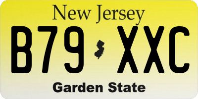 NJ license plate B79XXC