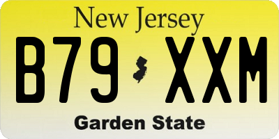 NJ license plate B79XXM