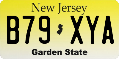 NJ license plate B79XYA