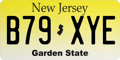 NJ license plate B79XYE