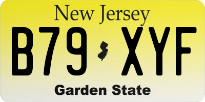 NJ license plate B79XYF