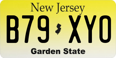 NJ license plate B79XYO