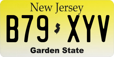 NJ license plate B79XYV