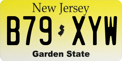 NJ license plate B79XYW