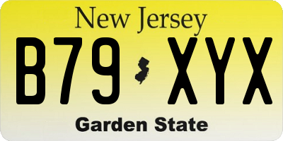 NJ license plate B79XYX