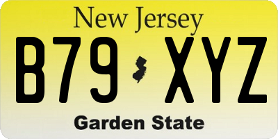 NJ license plate B79XYZ