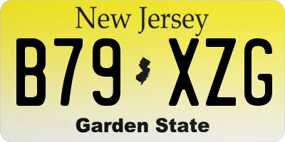 NJ license plate B79XZG