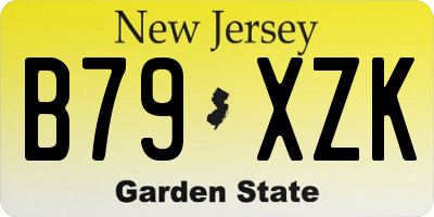 NJ license plate B79XZK