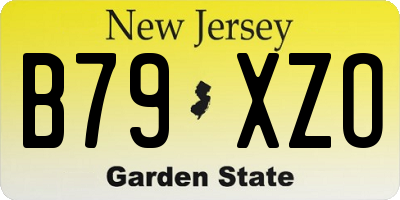 NJ license plate B79XZO