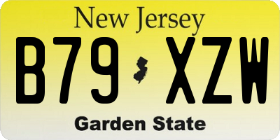 NJ license plate B79XZW