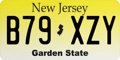 NJ license plate B79XZY
