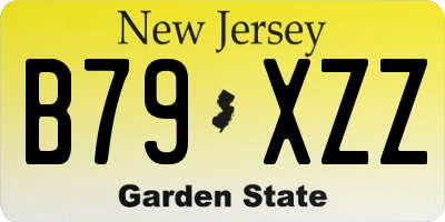 NJ license plate B79XZZ