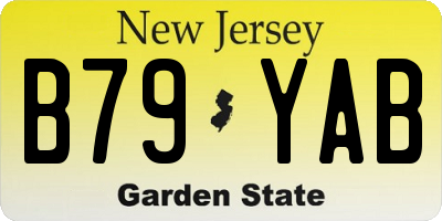 NJ license plate B79YAB
