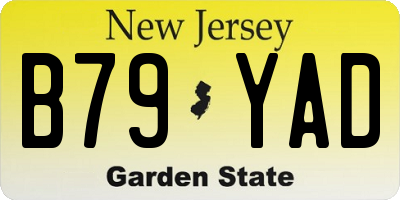NJ license plate B79YAD