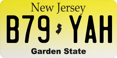 NJ license plate B79YAH