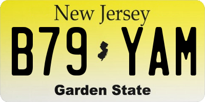 NJ license plate B79YAM