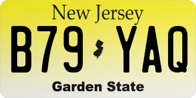 NJ license plate B79YAQ
