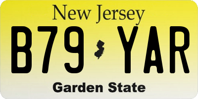NJ license plate B79YAR