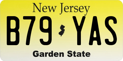 NJ license plate B79YAS