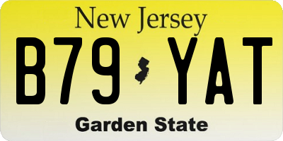 NJ license plate B79YAT