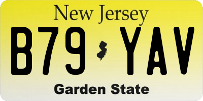 NJ license plate B79YAV