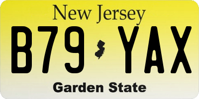 NJ license plate B79YAX