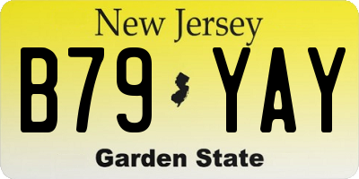 NJ license plate B79YAY