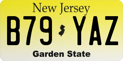 NJ license plate B79YAZ