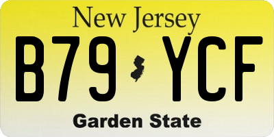 NJ license plate B79YCF