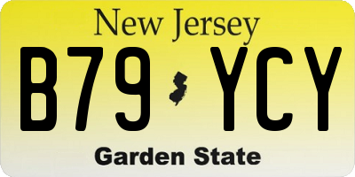 NJ license plate B79YCY
