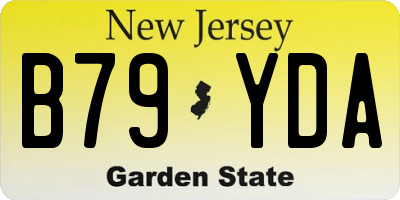 NJ license plate B79YDA