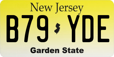 NJ license plate B79YDE