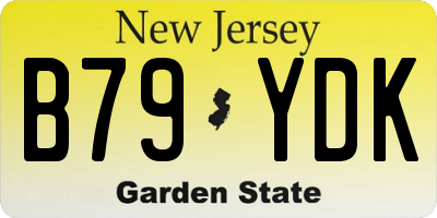 NJ license plate B79YDK