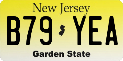 NJ license plate B79YEA