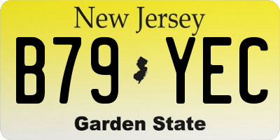 NJ license plate B79YEC