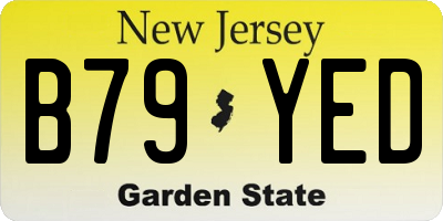 NJ license plate B79YED