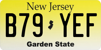 NJ license plate B79YEF