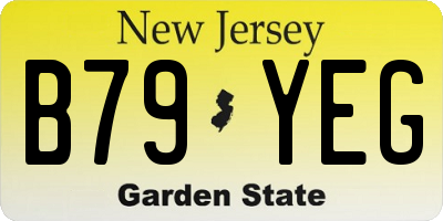 NJ license plate B79YEG