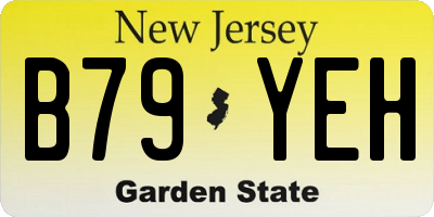 NJ license plate B79YEH