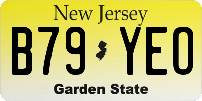 NJ license plate B79YEO