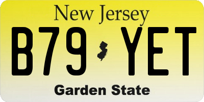 NJ license plate B79YET