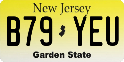 NJ license plate B79YEU