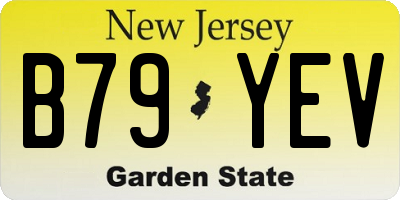 NJ license plate B79YEV