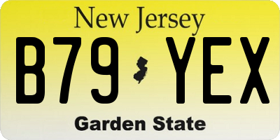 NJ license plate B79YEX