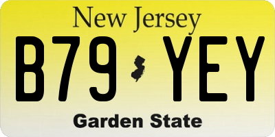 NJ license plate B79YEY