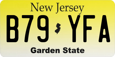 NJ license plate B79YFA