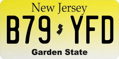 NJ license plate B79YFD