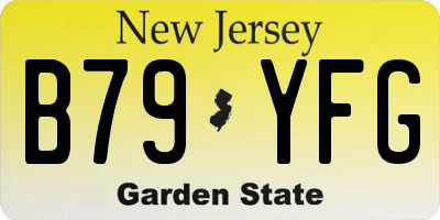 NJ license plate B79YFG