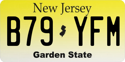 NJ license plate B79YFM