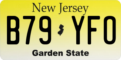 NJ license plate B79YFO